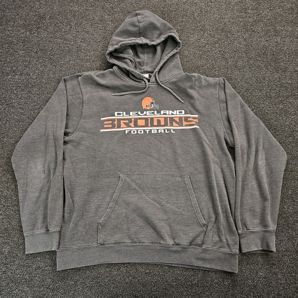 NFL‎ Cleveland Browns Majestic Hoodie Mens Large Pullover Football Gray NFL